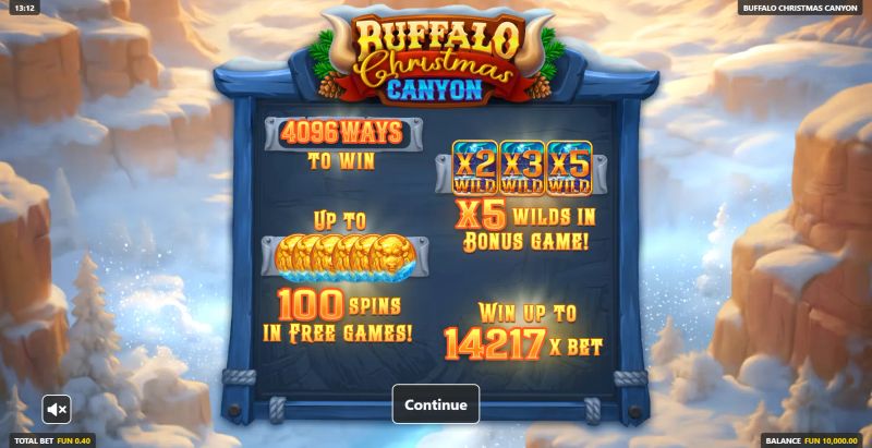 Buffalo Christmas Canyon gameplay screenshot
