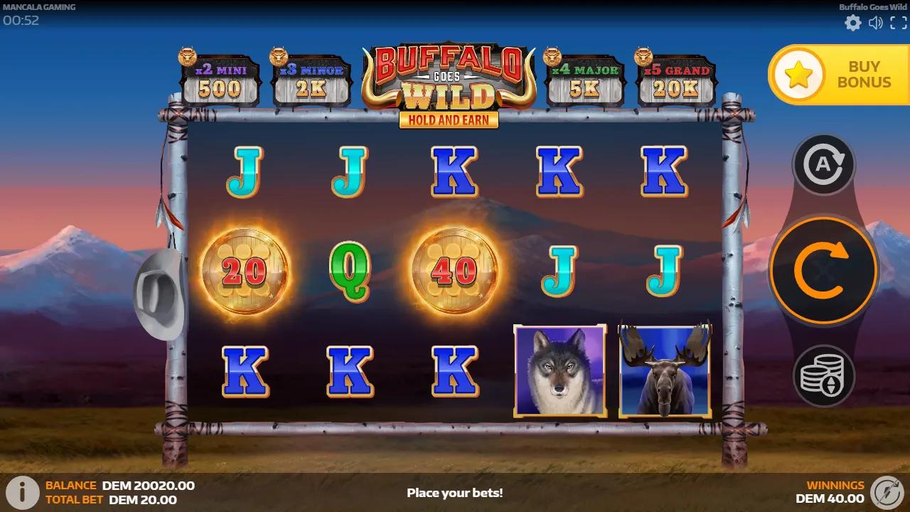 Buffalo Goes Wild slot gameplay screenshot