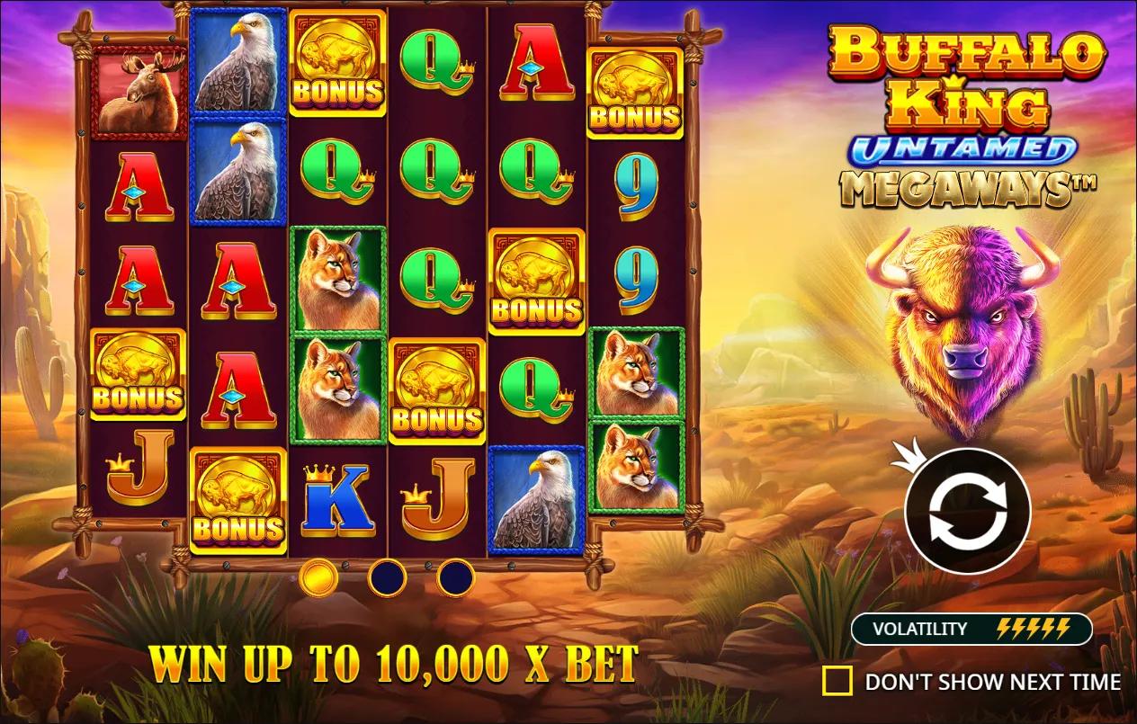 Buffalo King Untamed Megaways slot gameplay screenshot