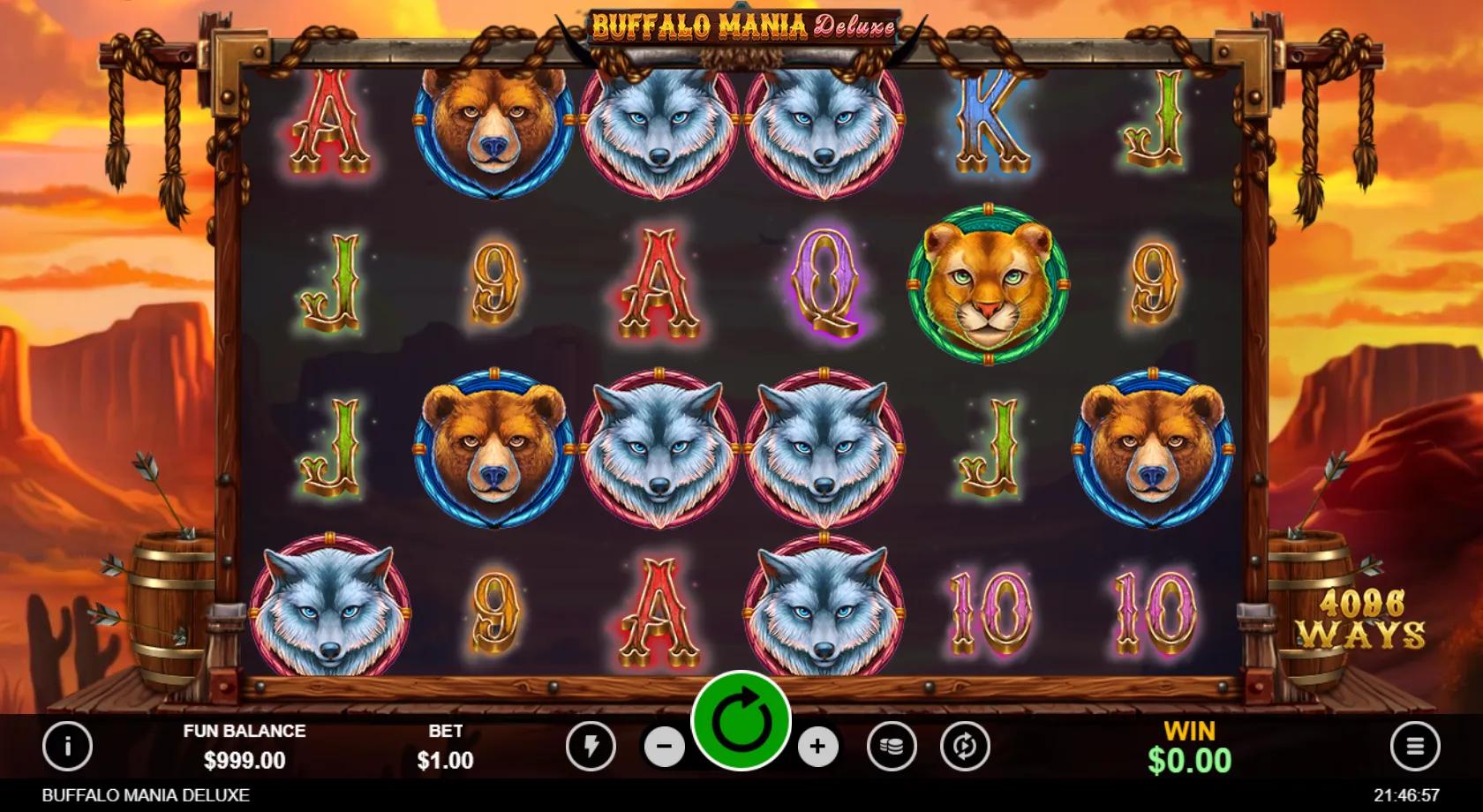 Buffalo Mania Deluxe slot gameplay screenshot