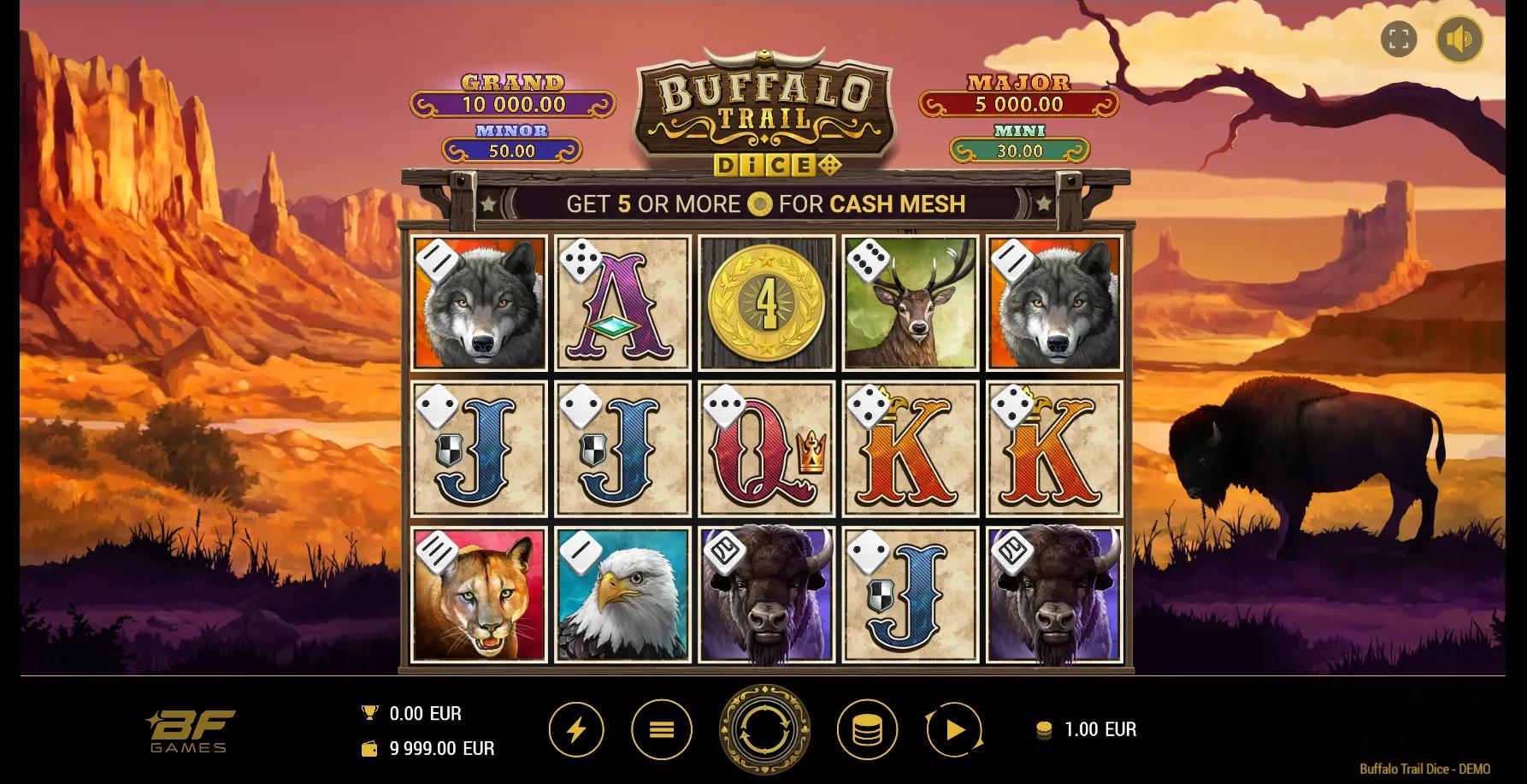 Buffalo Trail Dice slot gameplay screenshot
