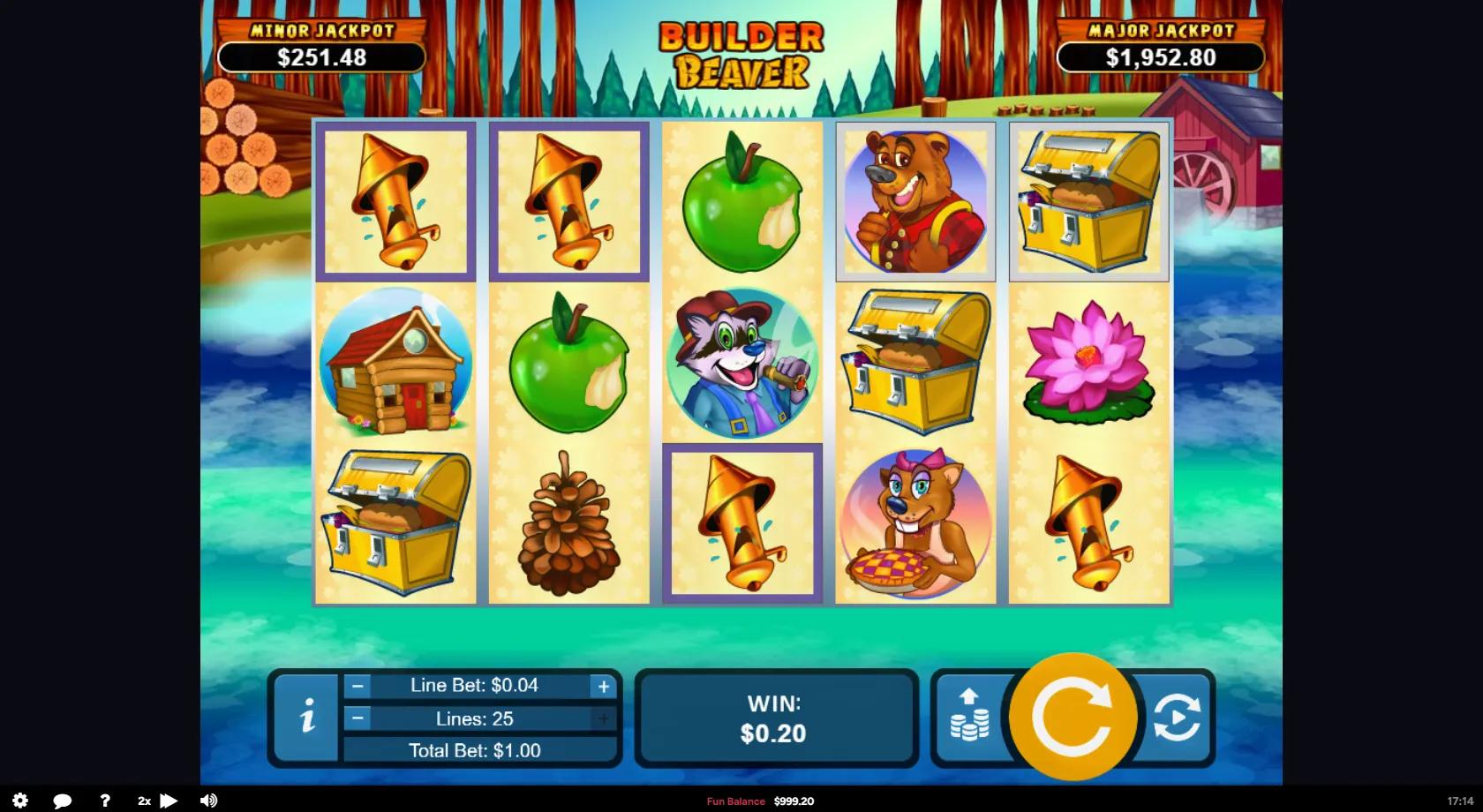 Builder Beaver slot gameplay screenshot