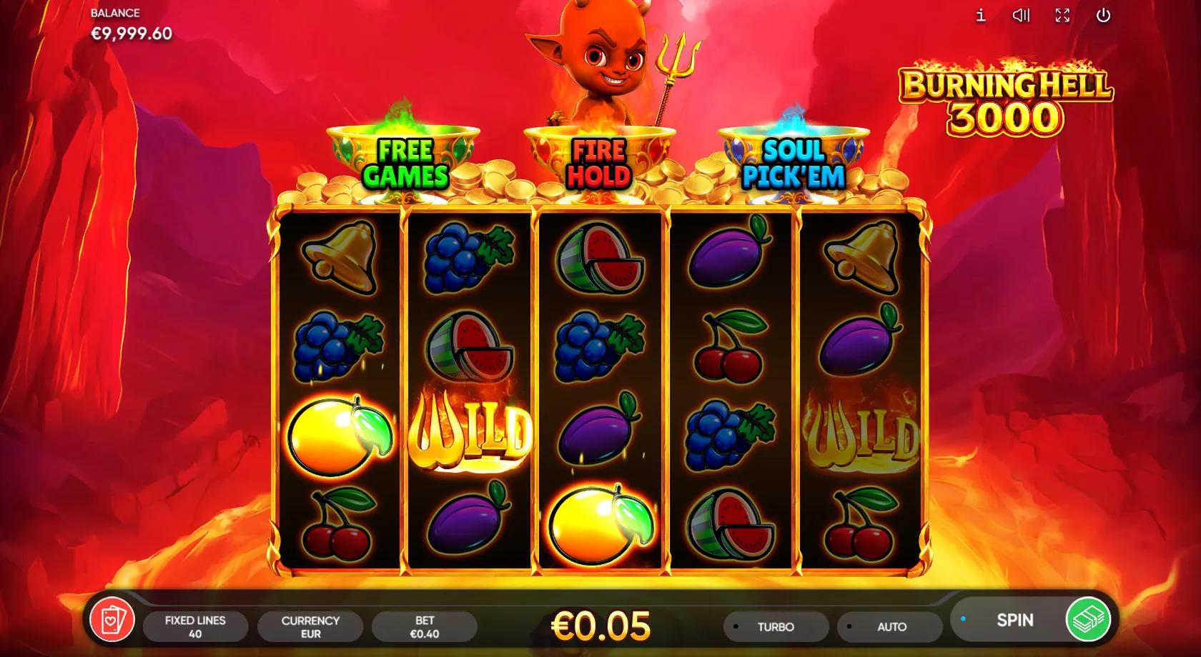 Burning Hell 3000 slot gameplay screenshot