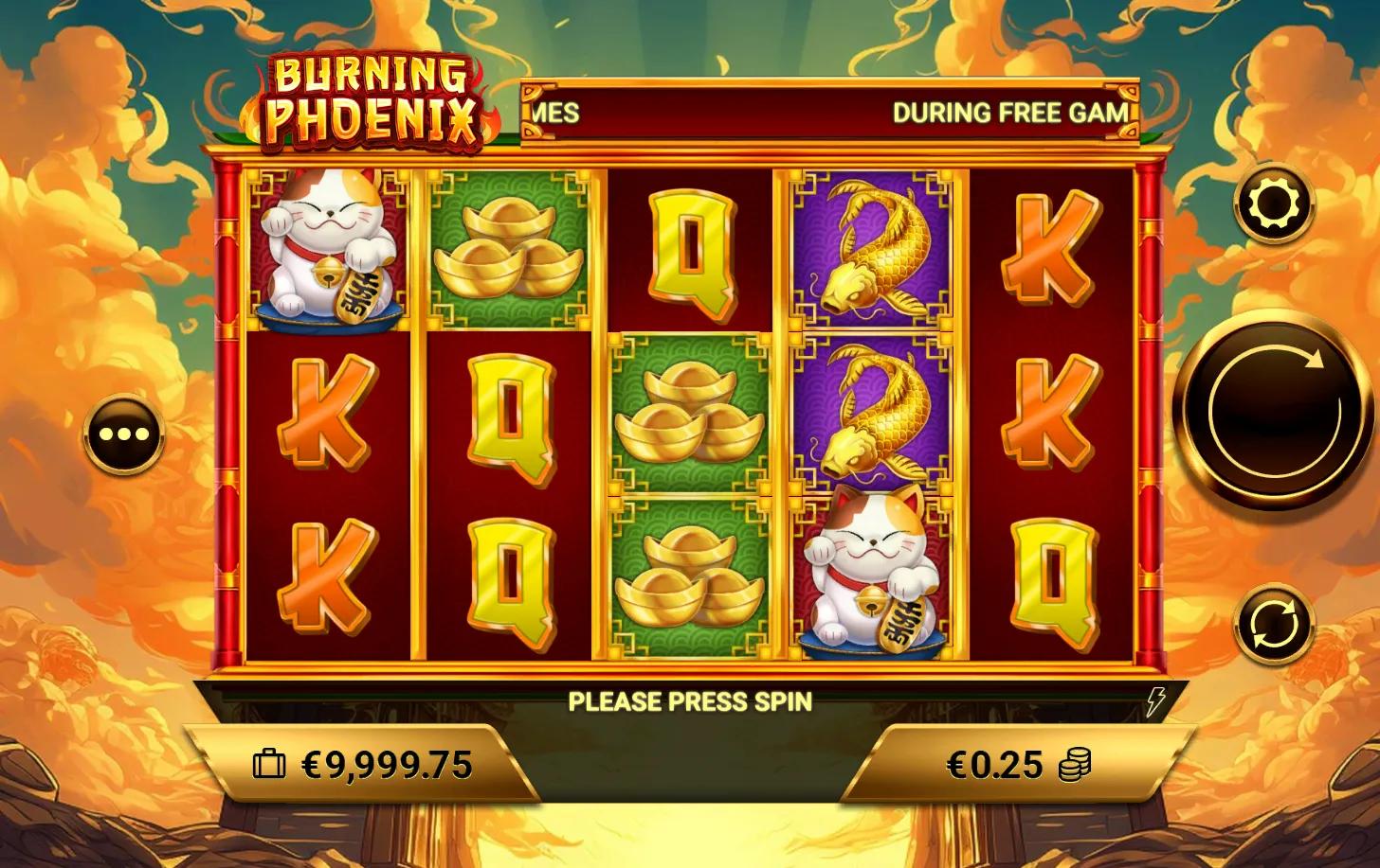 Burning Phoenix slot gameplay screenshot