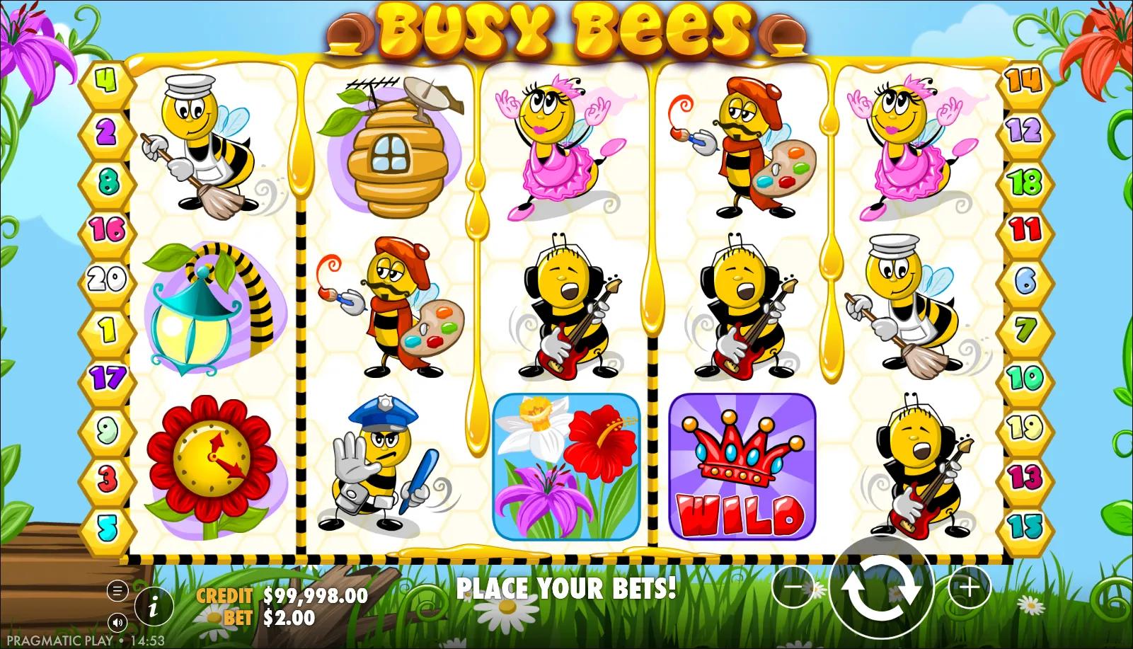Busy Bees slot gameplay screenshot