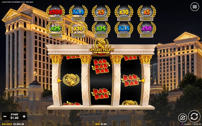 Caesars Palace Top Multiplier gameplay screenshot