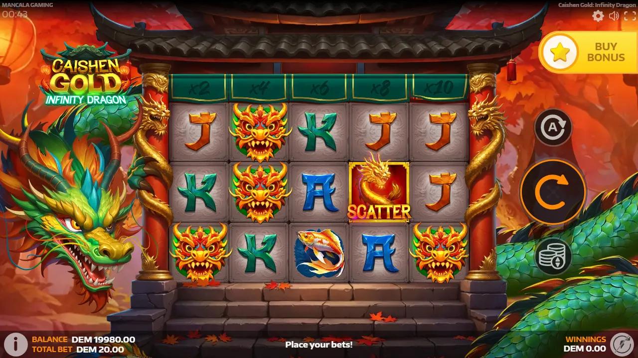Caishen Gold: Infinity Dragon slot gameplay screenshot