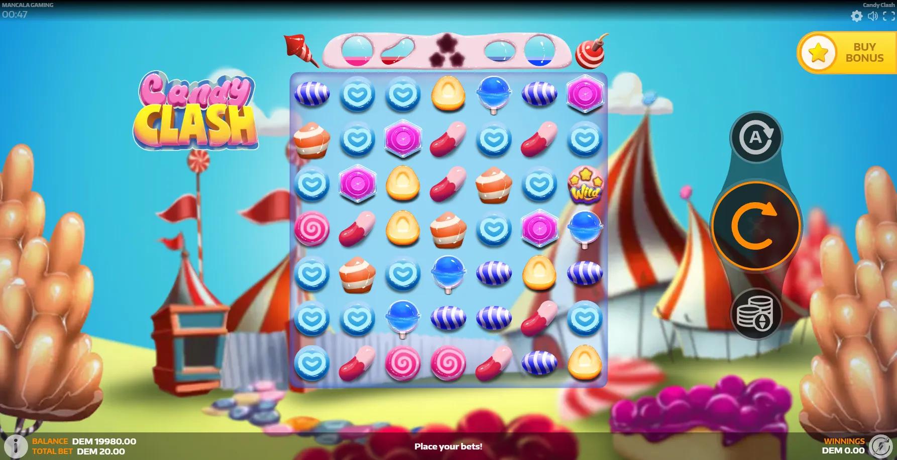 Candy Clash slot gameplay screenshot