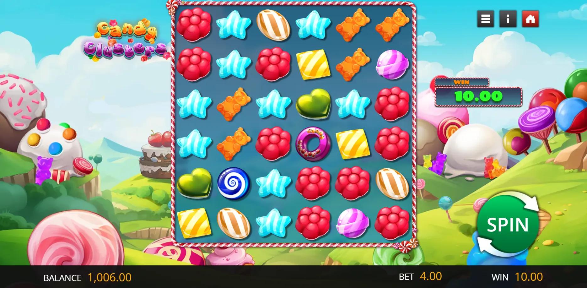 Candy Clusters slot gameplay screenshot