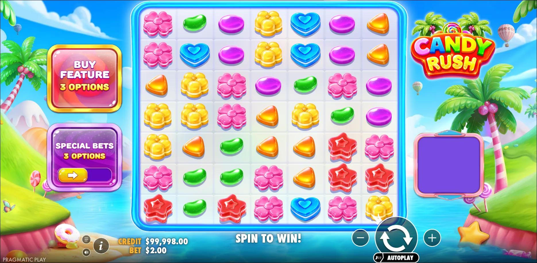 Candy Rush slot gameplay screenshot