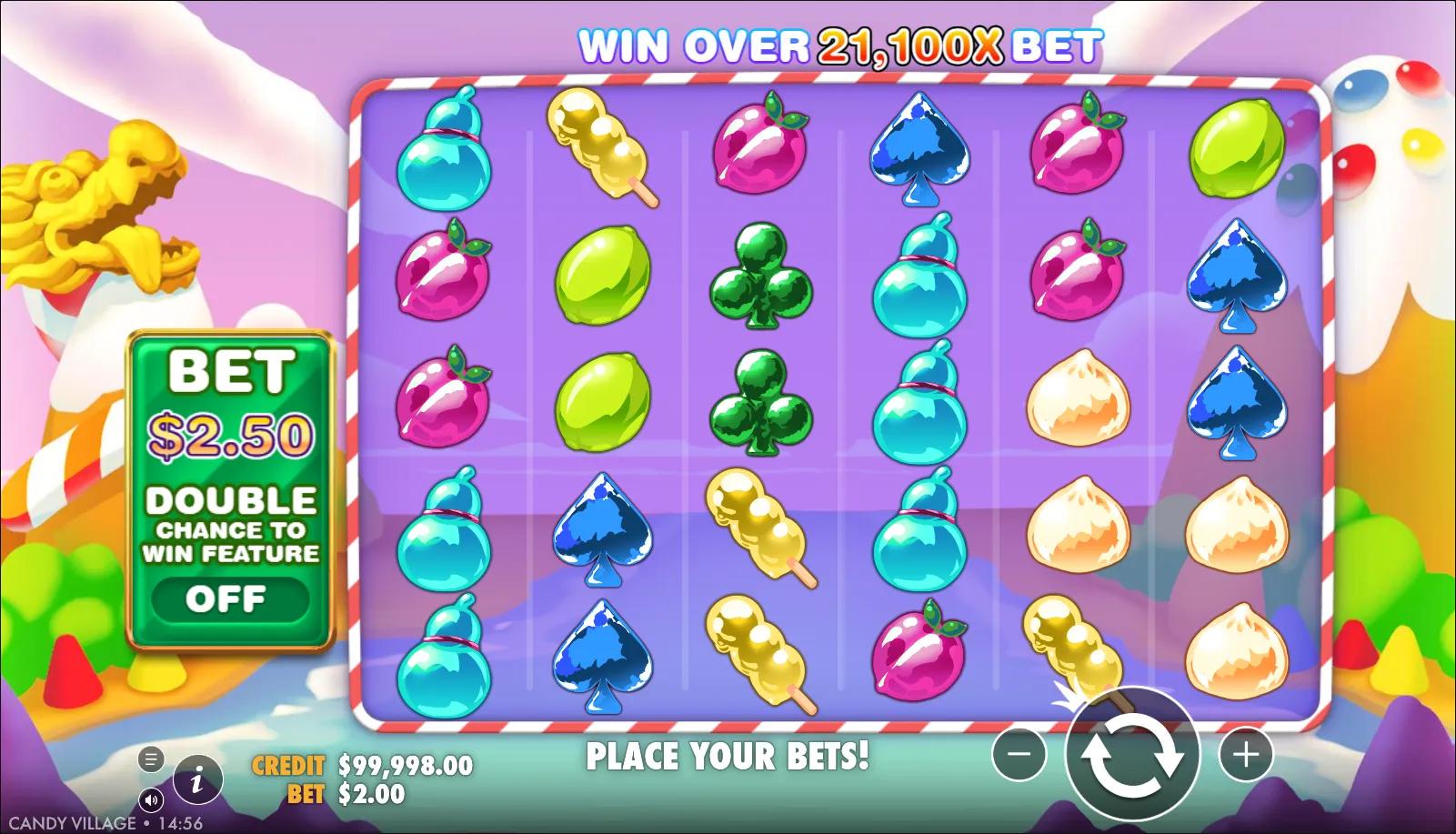 Candy Village by Pragmatic Play with Ante Bet on Candy-themed reels