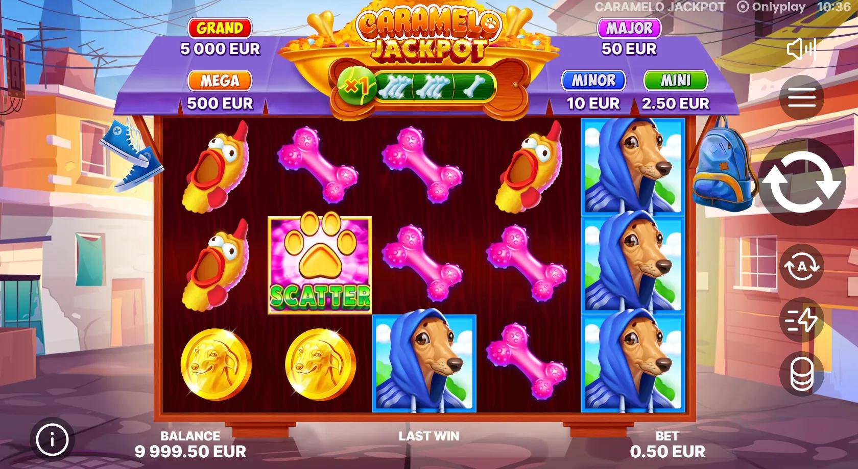 Caramelo Jackpot slot gameplay screenshot