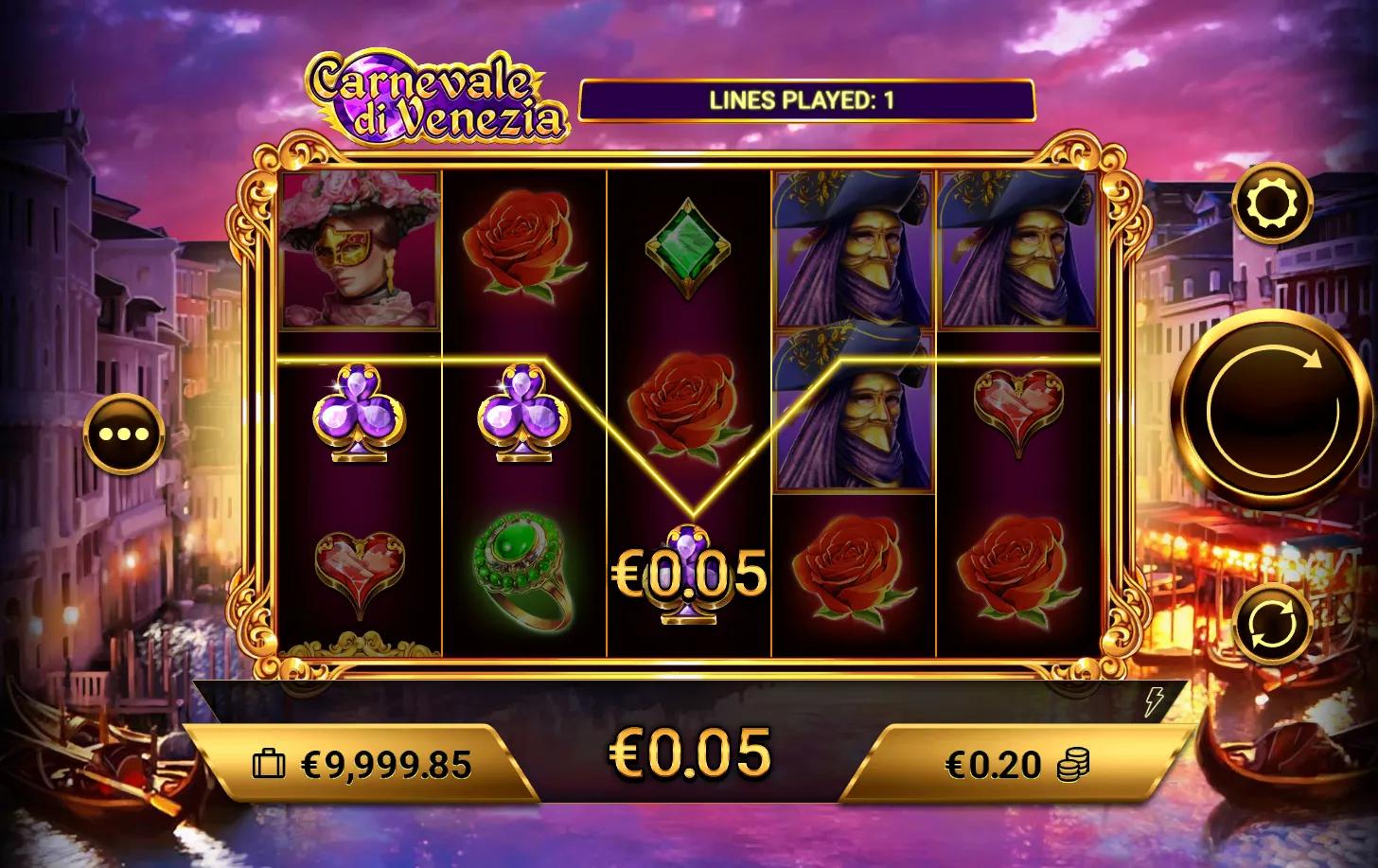 Carnevale di Venezia slot gameplay screenshot