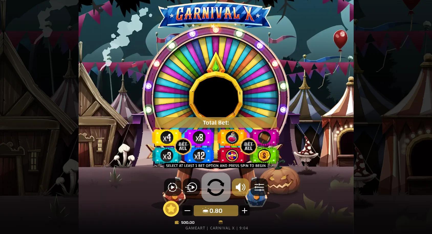 Carnival X slot gameplay screenshot