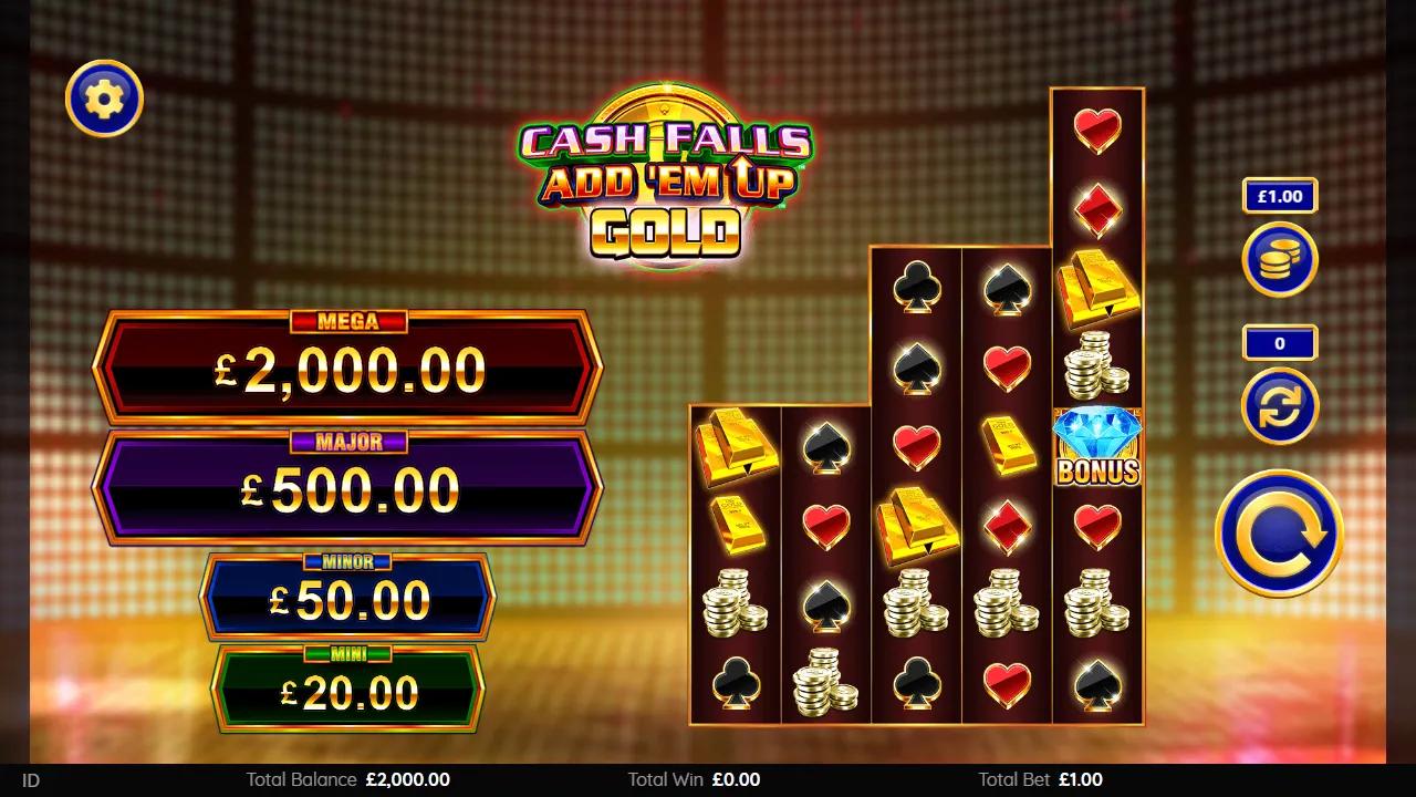Cash Falls Add 'Em Up Gold gameplay screenshot