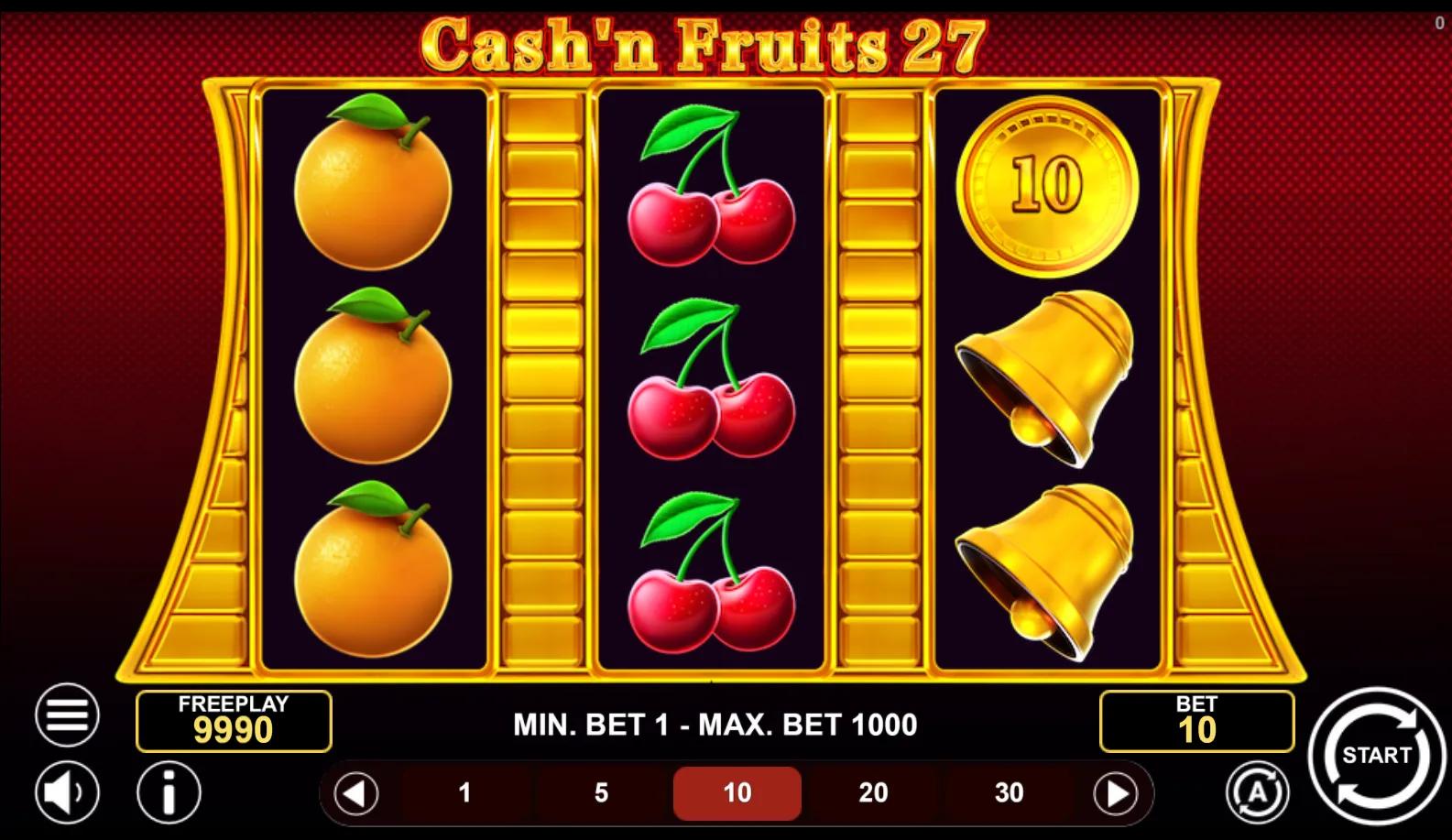 Cash'n Fruits 27 slot gameplay screenshot