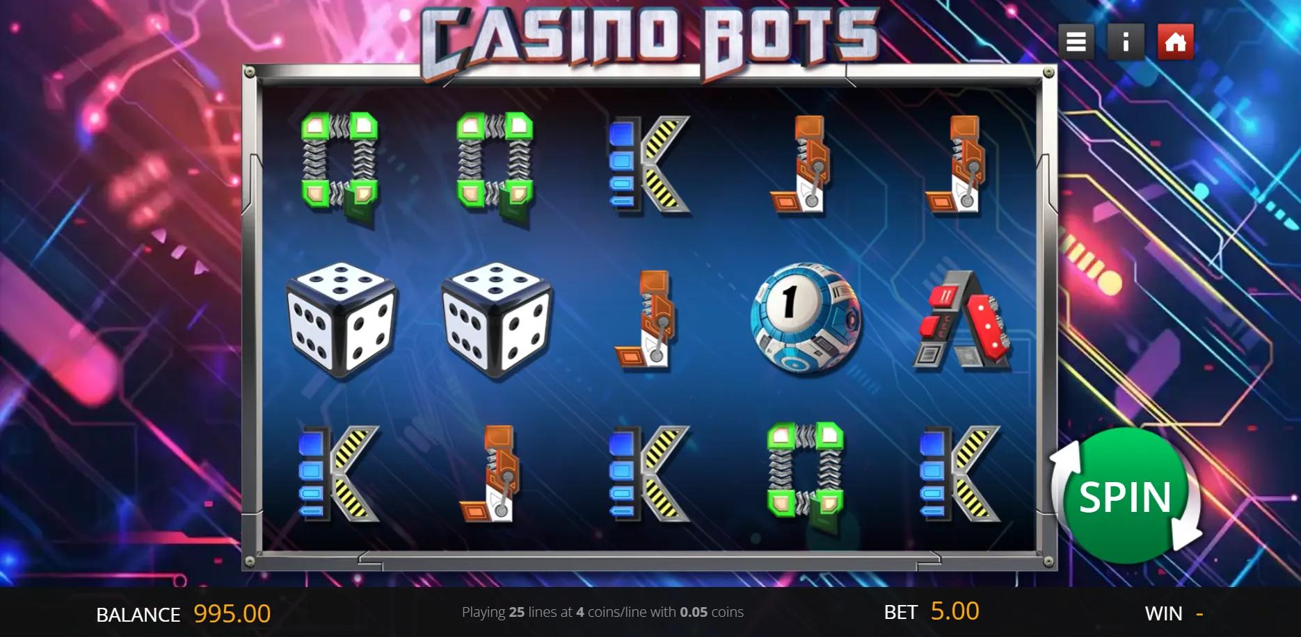 Casino Bots slot gameplay screenshot
