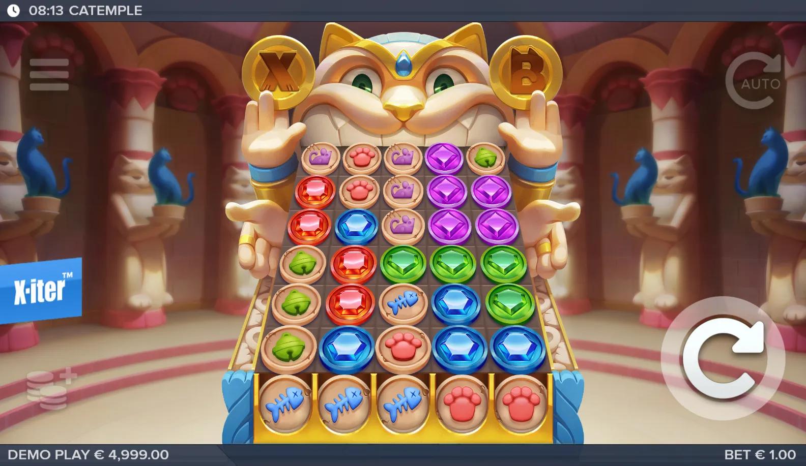 ELK Studios's Catemple slot - Animals theme, high volatility action