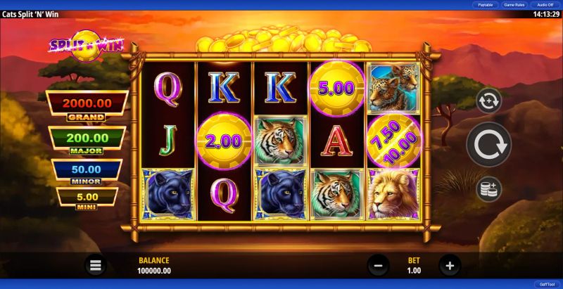 Cats Split 'N' Win gameplay screenshot