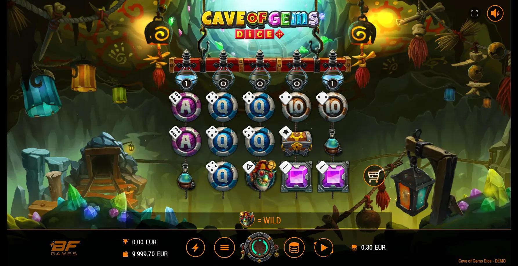 Cave of Gems Dice slot gameplay screenshot