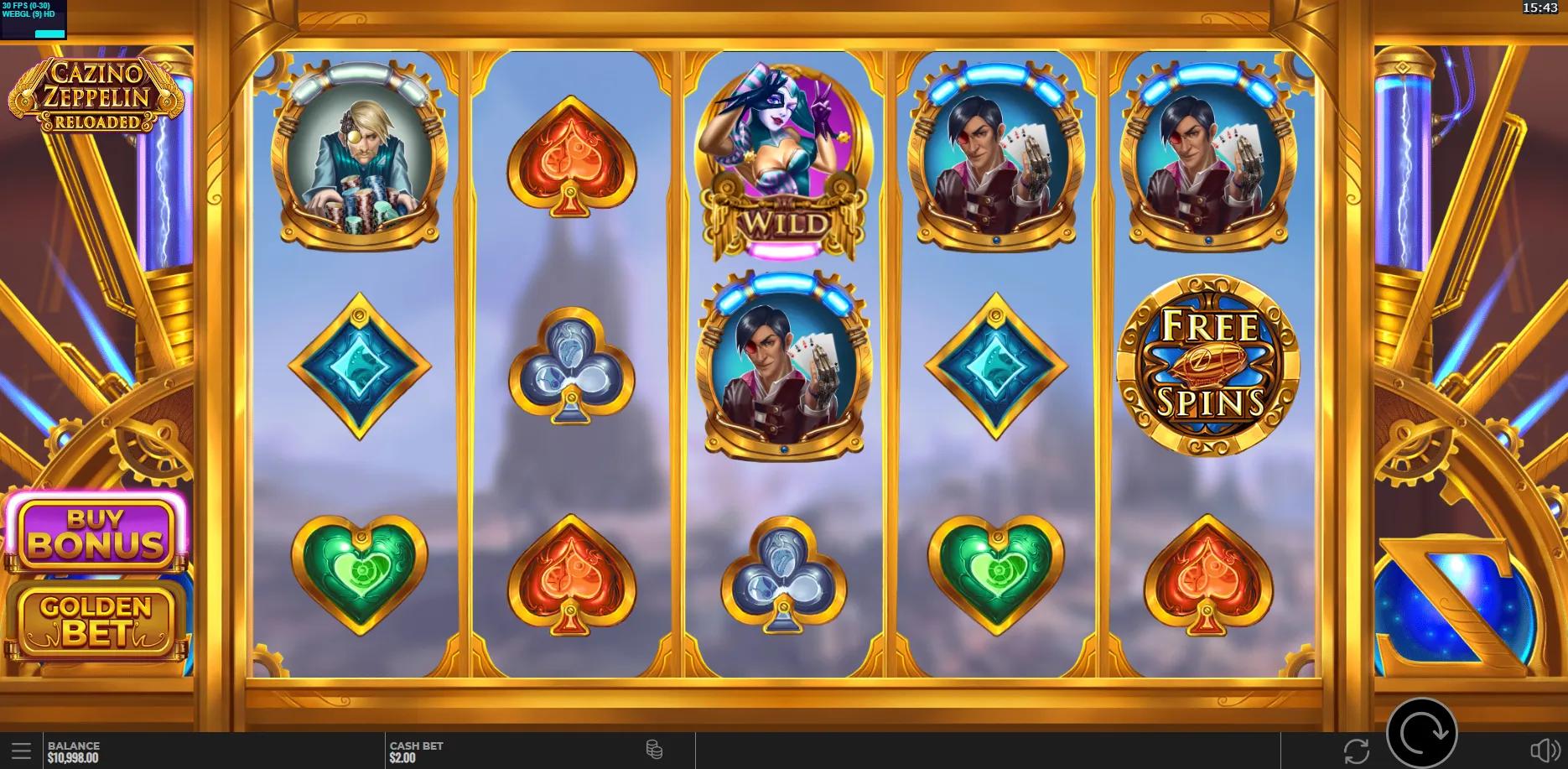 Cazino Zeppelin Reloaded slot gameplay screenshot