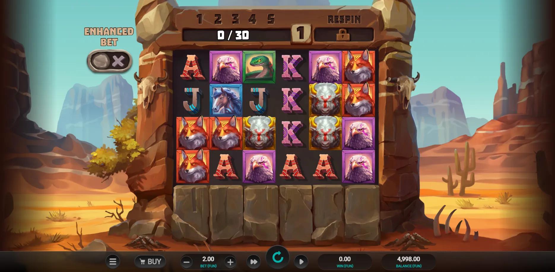 Celestial Buffalo slot gameplay screenshot