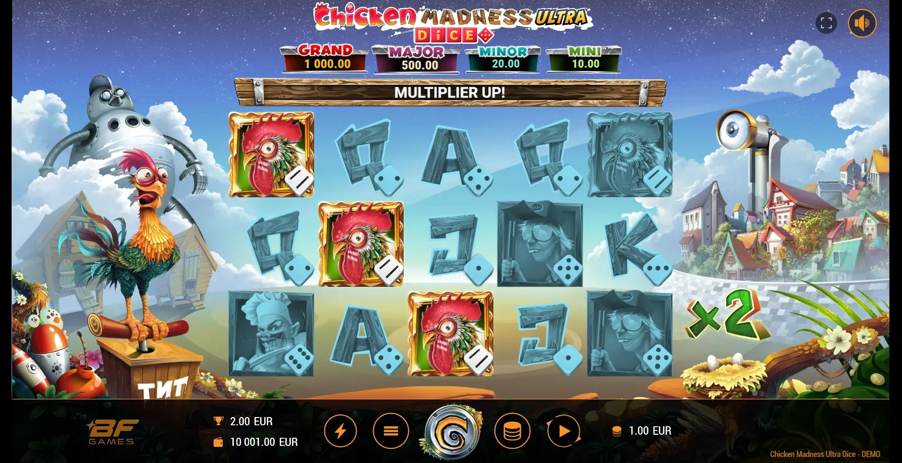 Chicken Madness Ultra Dice slot gameplay screenshot