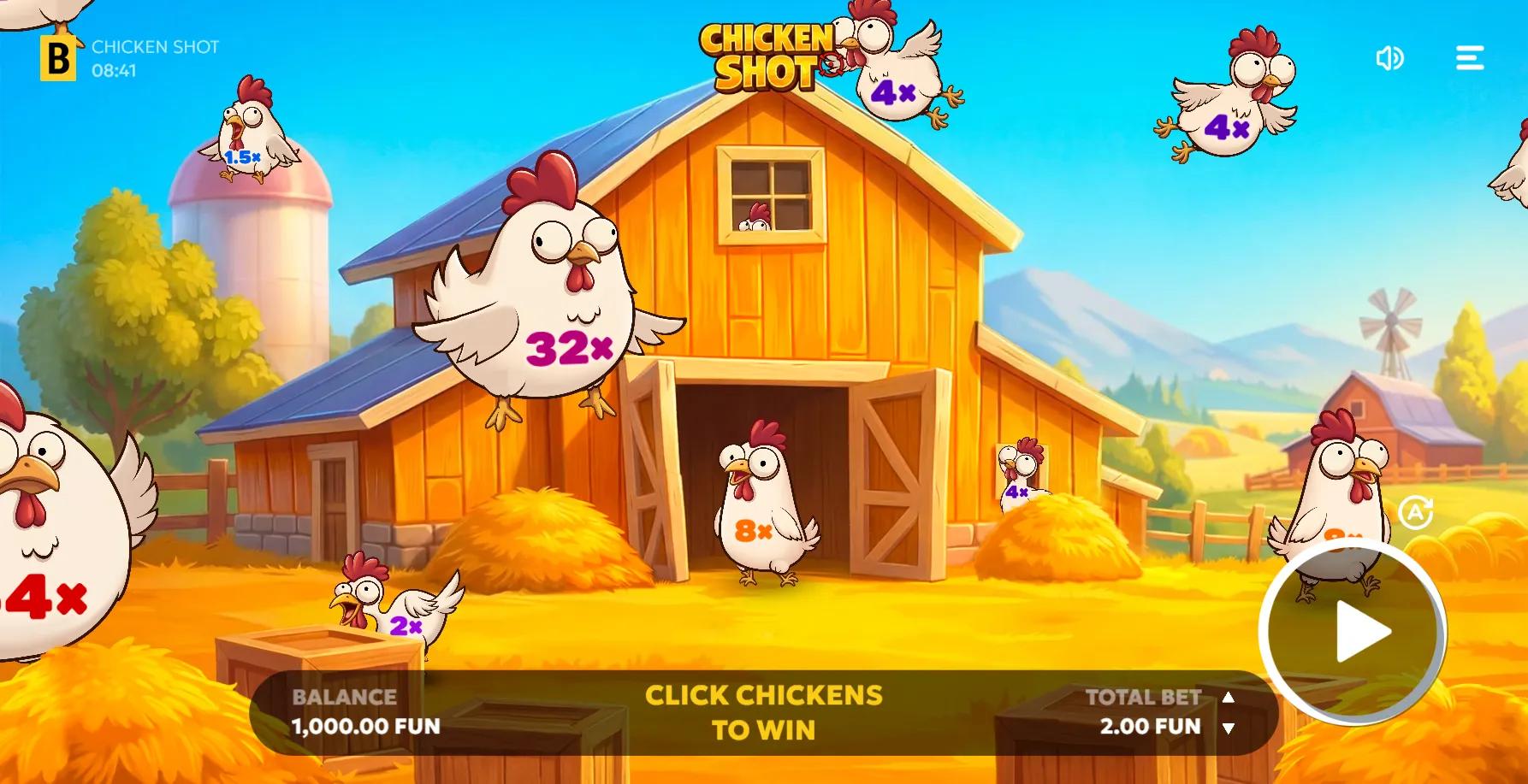 Chicken Shot slot gameplay screenshot
