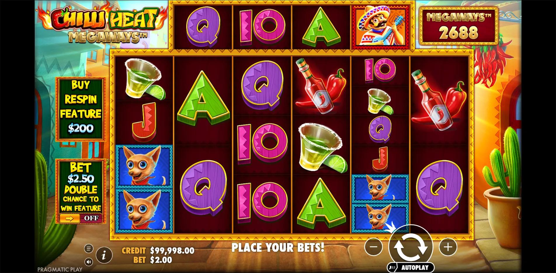 Chilli Heat Megaways slot gameplay screenshot