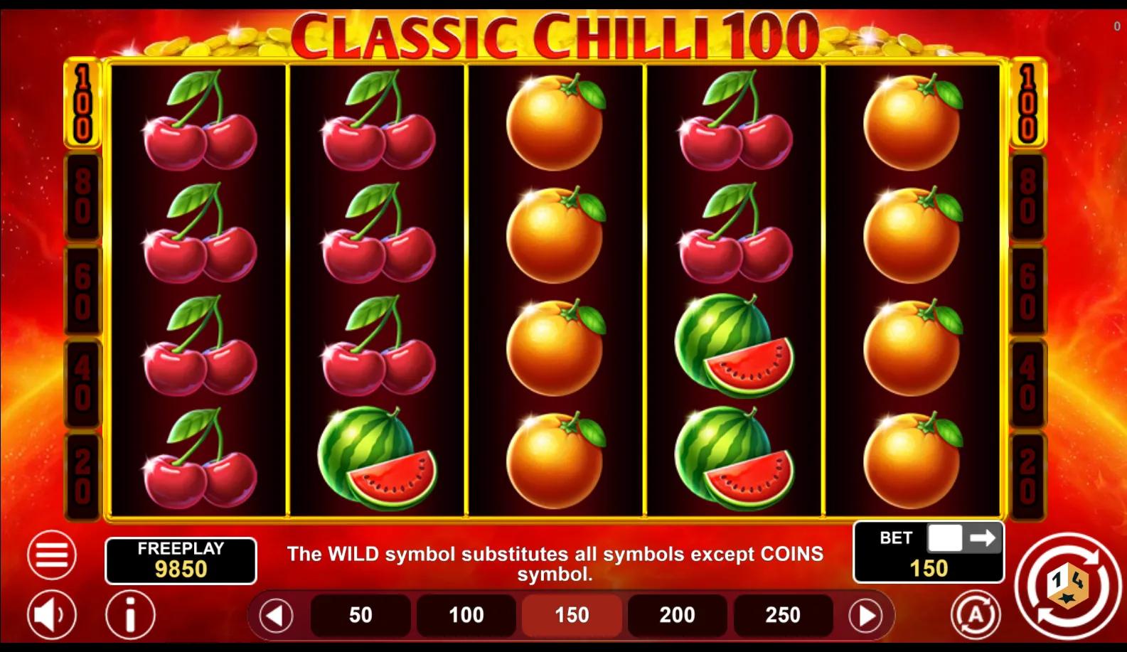 Classic Chilli 100 slot gameplay screenshot