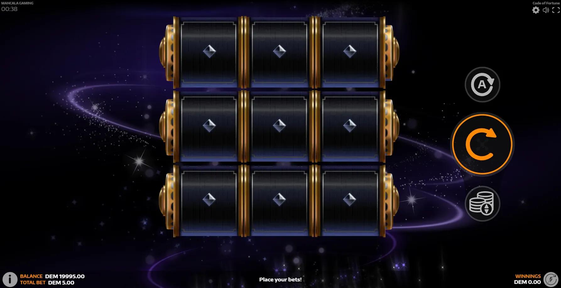 Code of Fortune slot gameplay screenshot