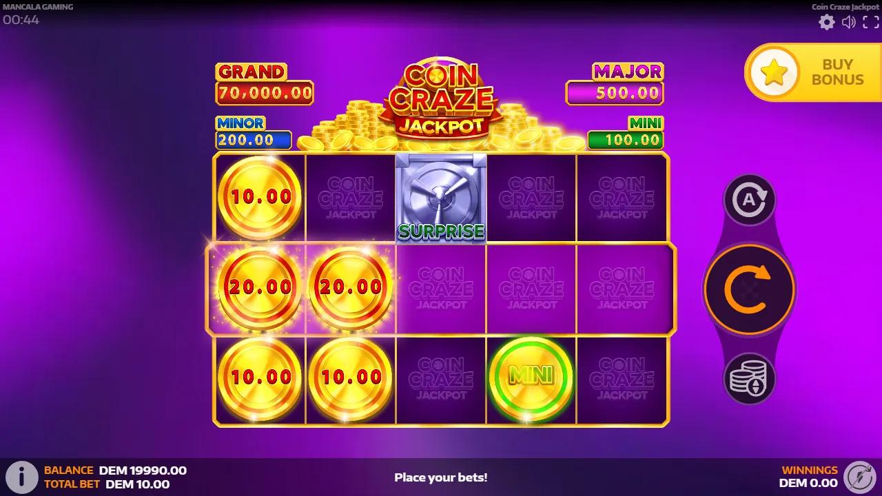 Coin Craze Jackpot slot gameplay screenshot