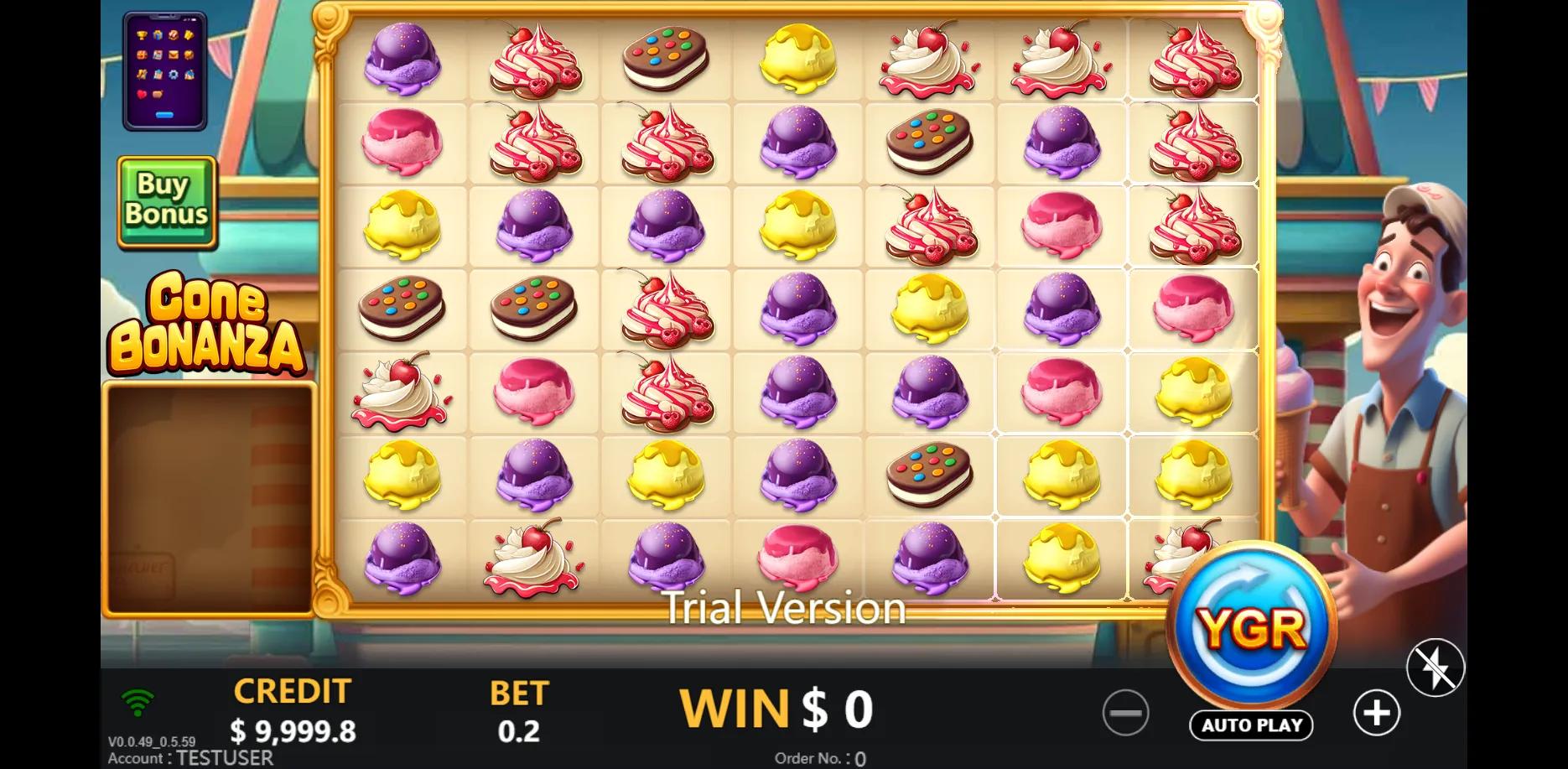 Cone Bonanza slot gameplay screenshot