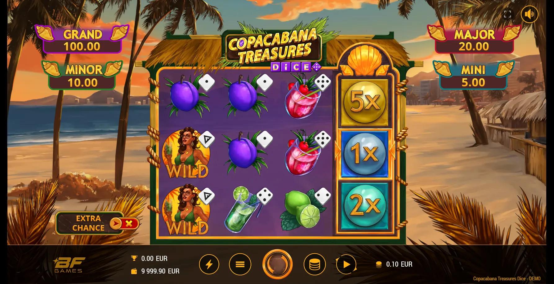 Copacabana Treasures Dice slot gameplay screenshot