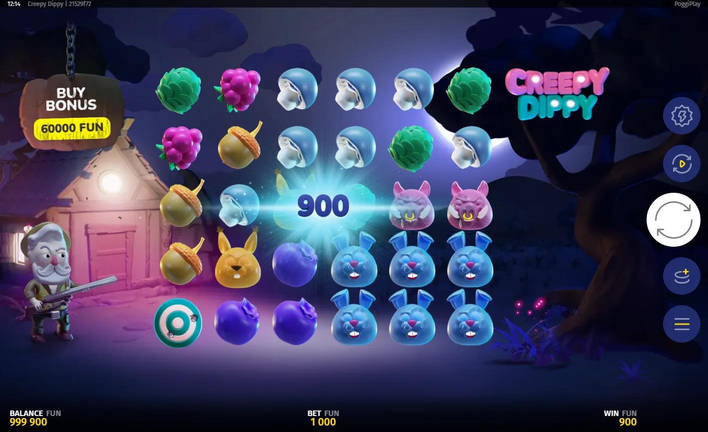Creepy Dippy slot gameplay screenshot