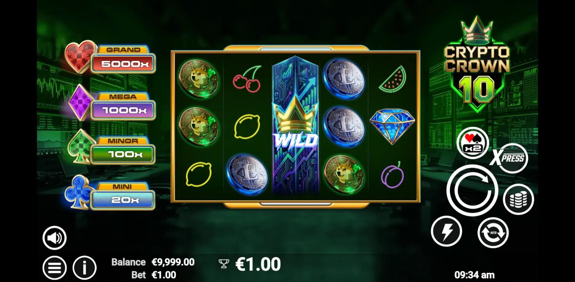 Crypto Crown 10 slot gameplay screenshot