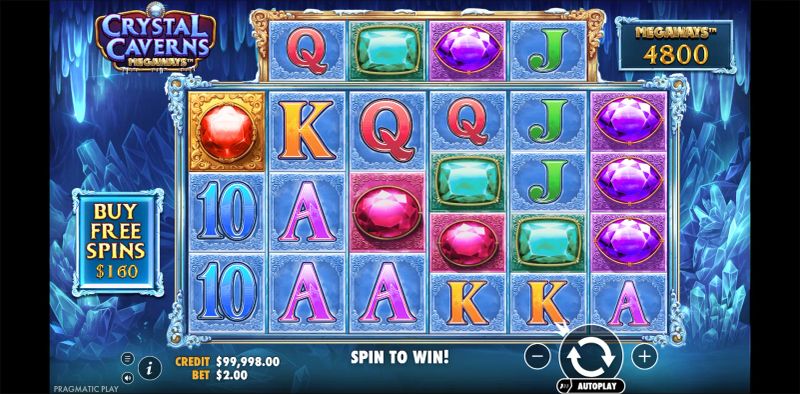 Crystal Caverns Megaways gameplay screenshot