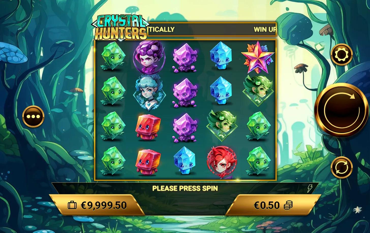 Crystal Hunters slot gameplay screenshot