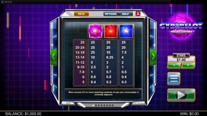 Cyberslot Megaclusters gameplay screenshot