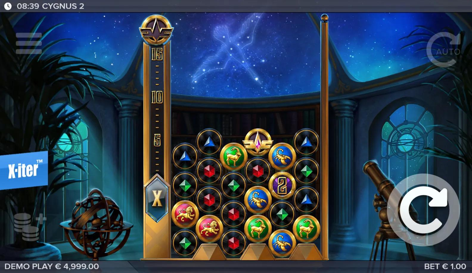 Cygnus 2 slot gameplay screenshot