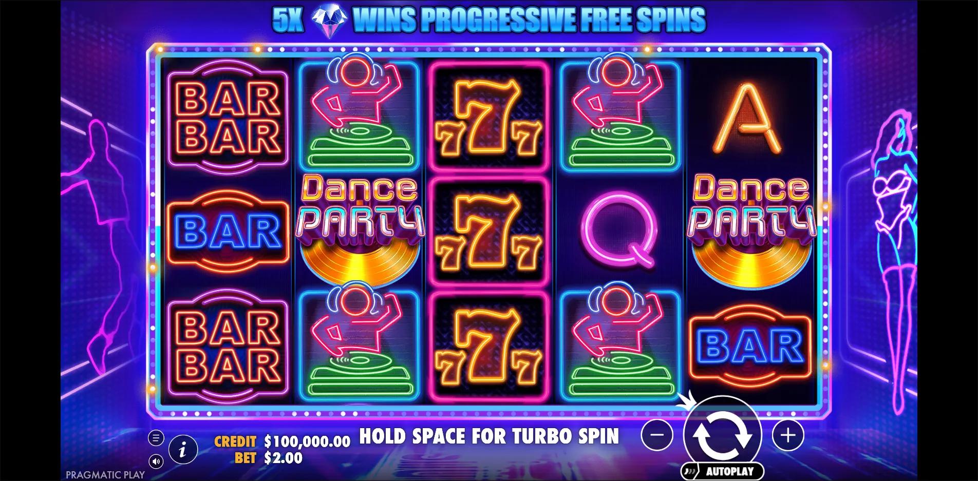 Dance Party slot gameplay screenshot