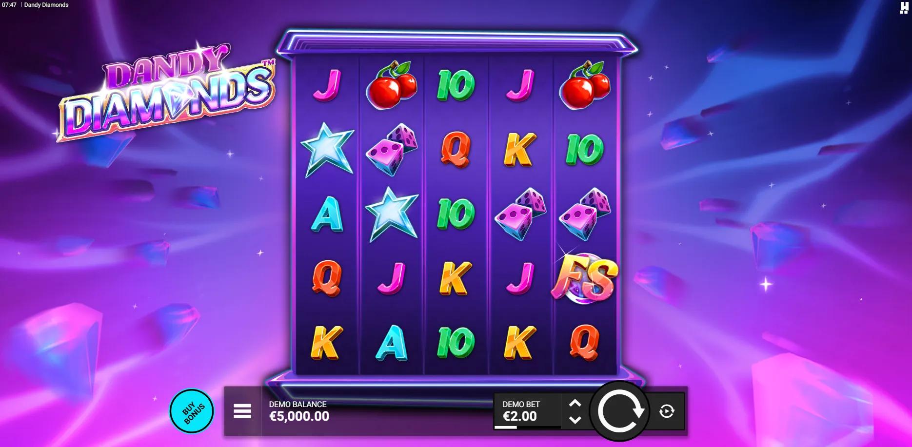 Dandy Diamonds slot gameplay screenshot