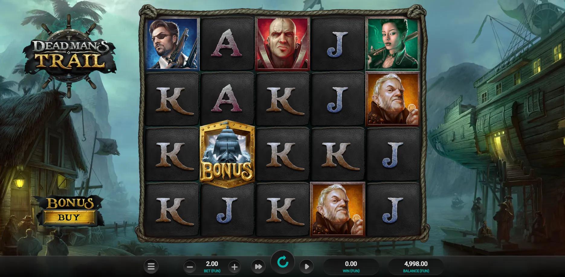 Dead Man's Trail slot gameplay screenshot