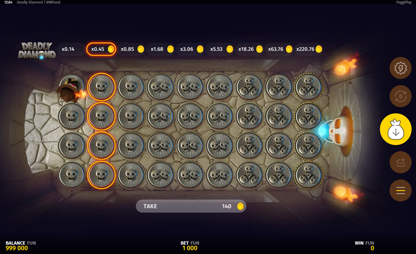 Deadly Diamond slot gameplay screenshot