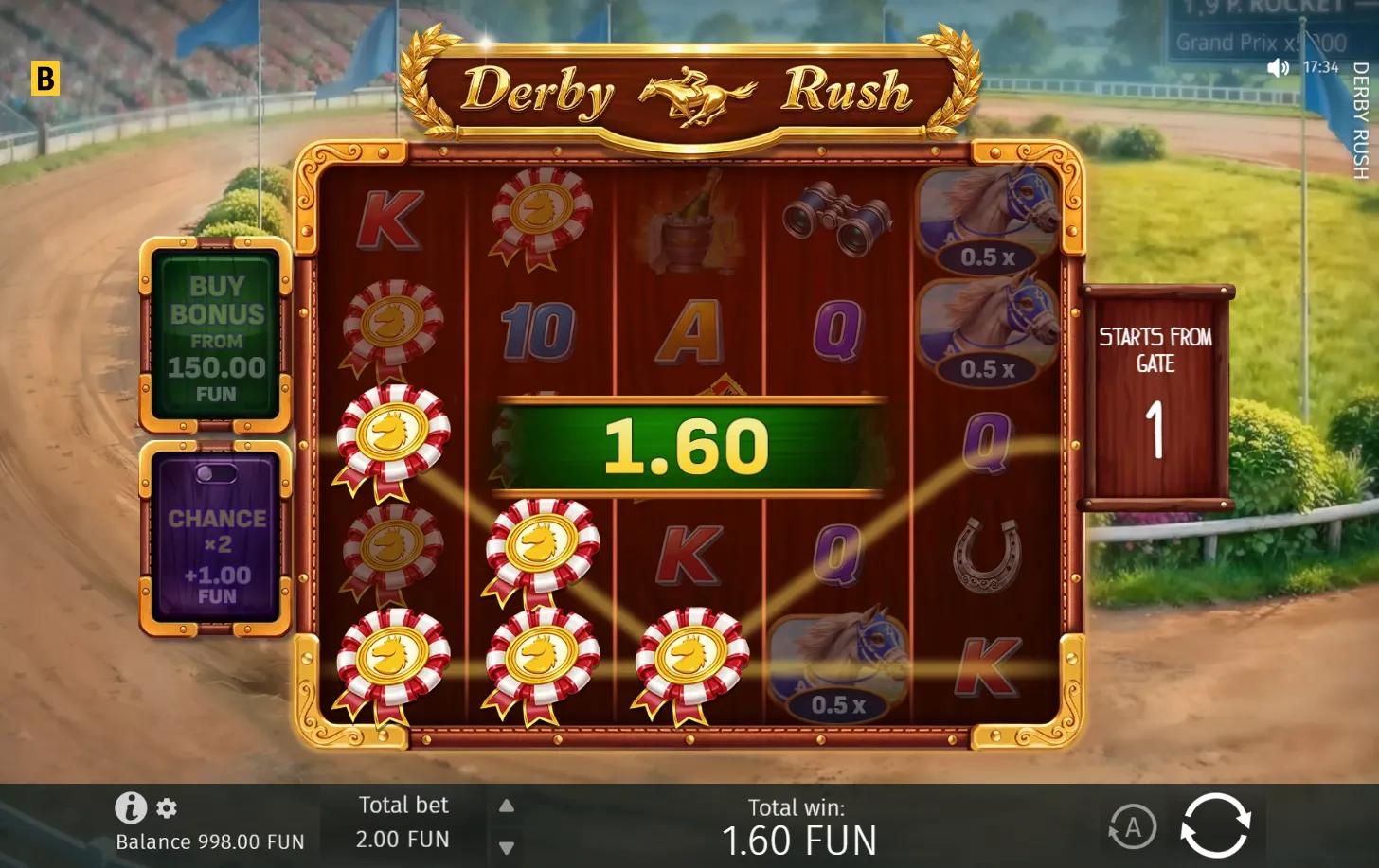 Derby Rush slot gameplay screenshot