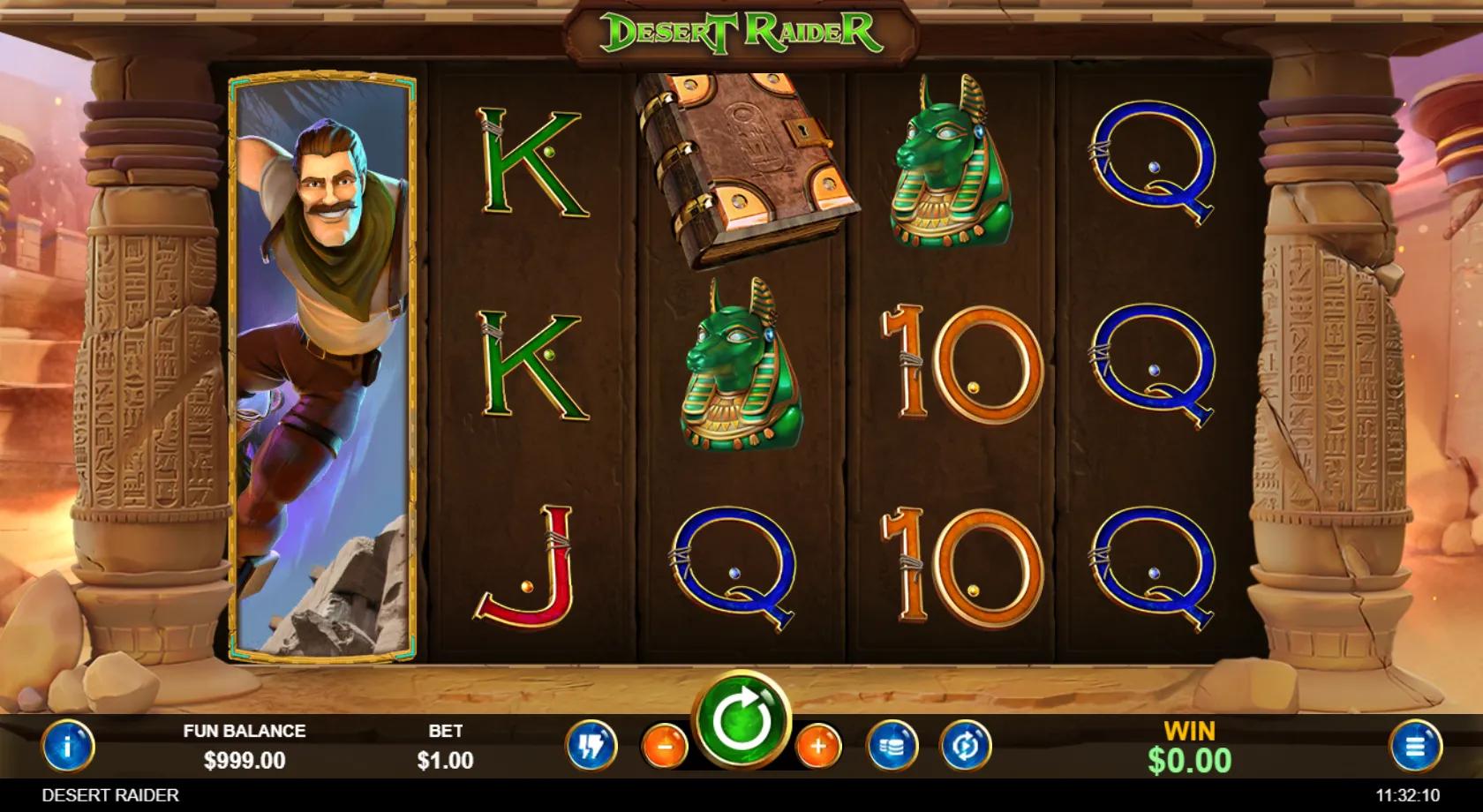 Desert Raider slot gameplay screenshot