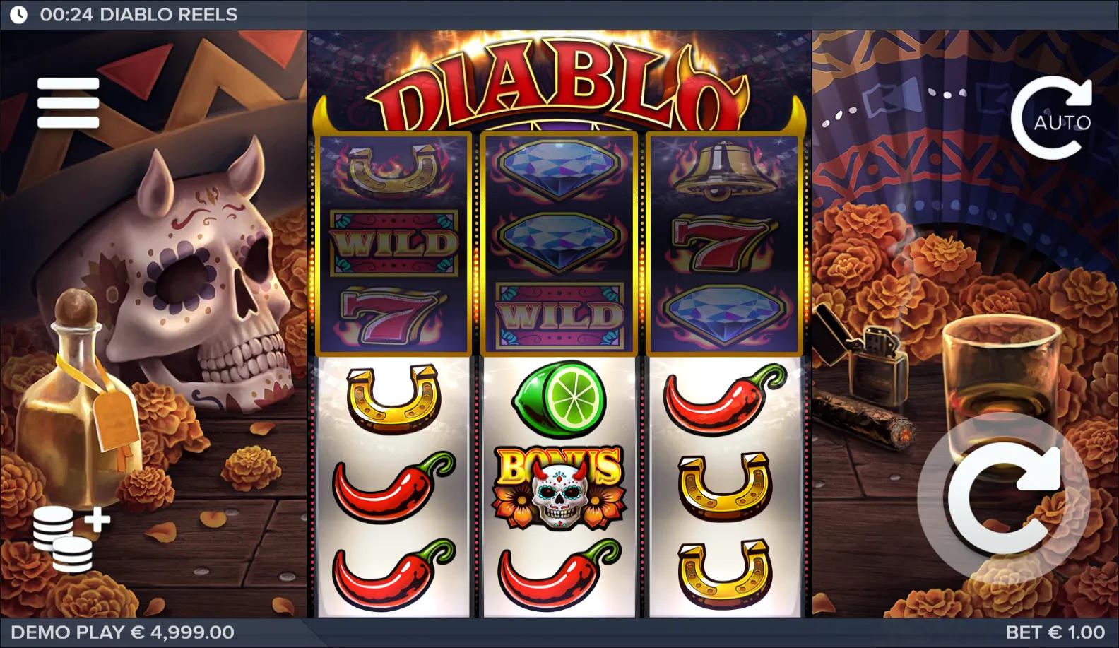 Diablo Reels slot gameplay screenshot