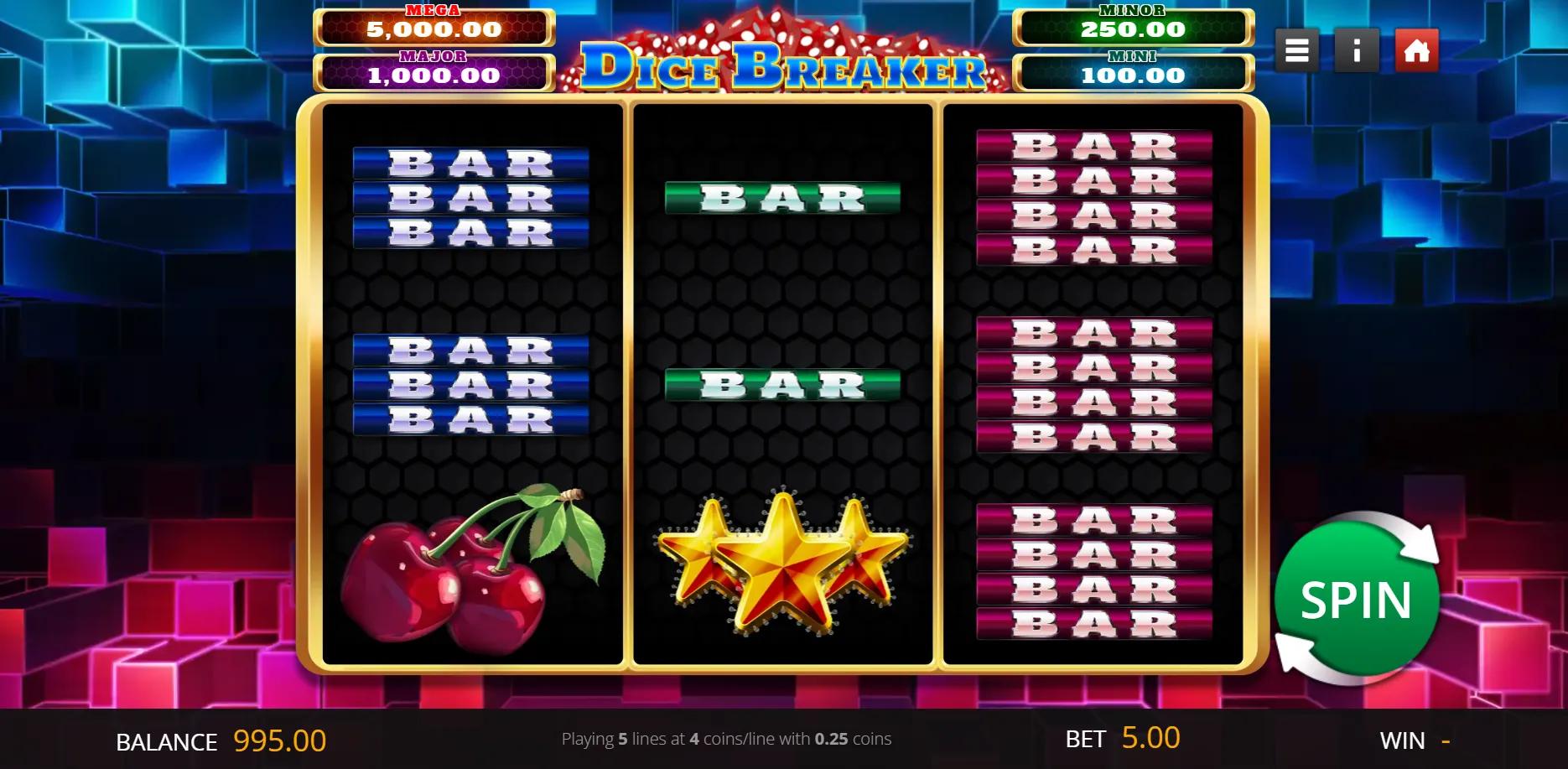 Dice Breaker slot gameplay screenshot