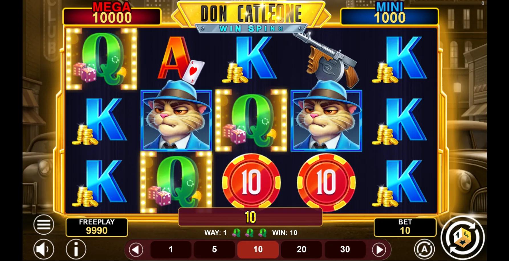 Don Catleone Win Spins slot gameplay screenshot