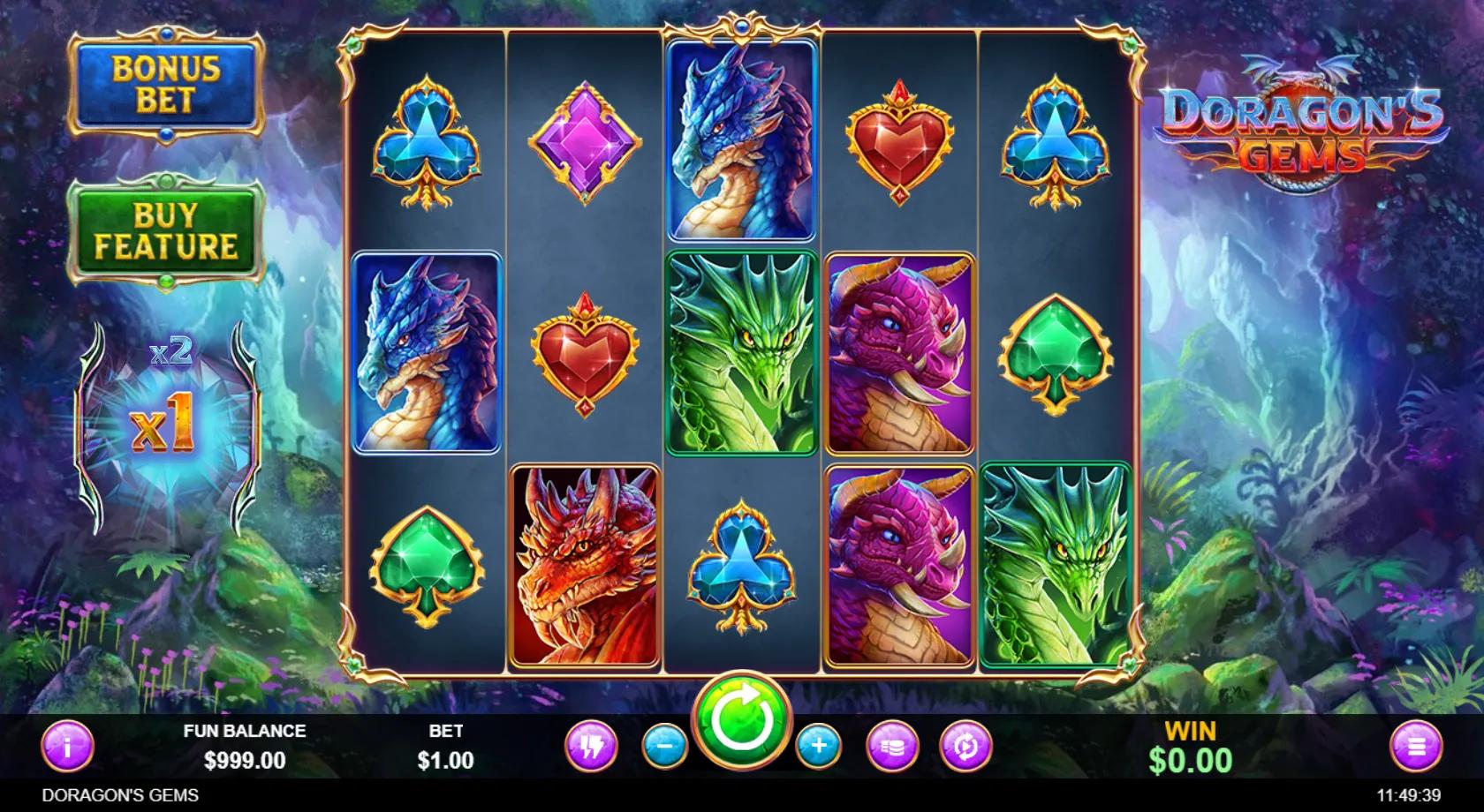 Doragon's Gems slot gameplay screenshot
